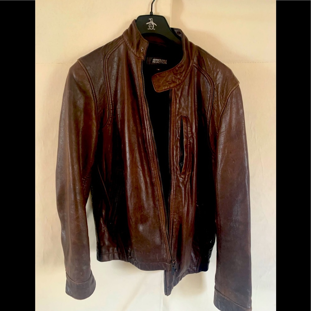 Kenneth Cole Reaction Leather Moto Jacket